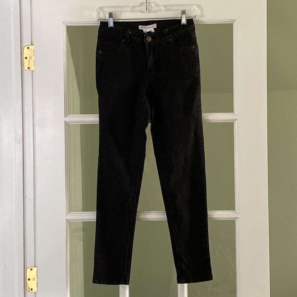 BCBG Generation Washed Black Stretch Denim Jeans Size 2
